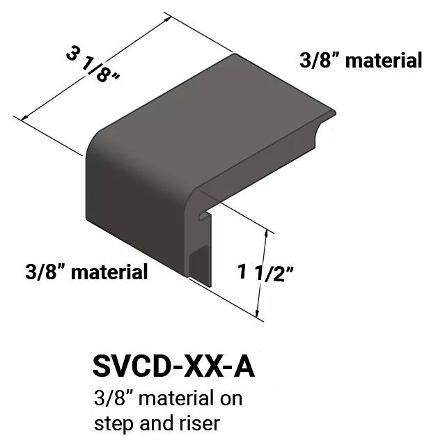Vinyl Stair Nose #167 Fudge 3/8" (9.5 mm) x 3-1/8" x 12'