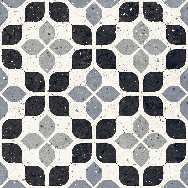 Floor Tiles Frammenti Azzurro Fiore Natural 8" x 8"