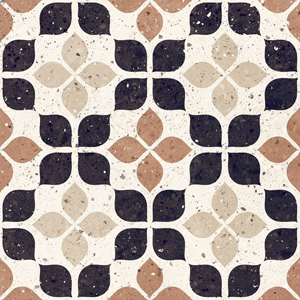 Floor Tiles Frammenti Terracotta Fiore Natural 8" x 8"