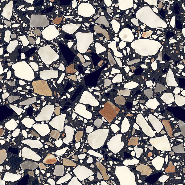 Floor Tiles Frammenti Nero Macro Natural 8" x 8"