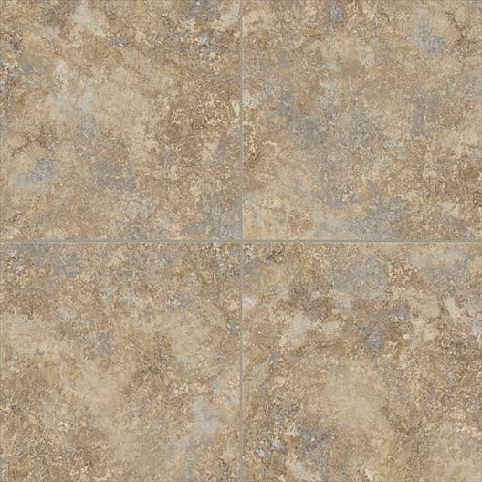 Vinyl Tile UltraCeramic by American Biltrite Fine Travertine Tan 18" x 18"
