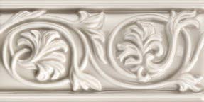 Tuiles murales Retroclassique Linen Poli Floral Listello 3" x 6"