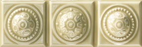 Tuiles murales Retroclassique Avocado Poli Circles Listello 2" x 6"