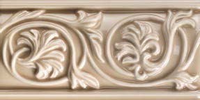 Wall Tiles Retroclassique Mocha Polished Floral Listello 3" x 6"