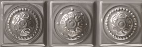 Tuiles murales Retroclassique Pewter Poli Circles Listello 2" x 6"
