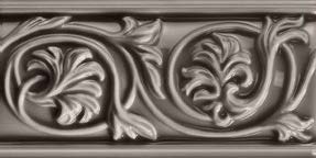Wall Tiles Retroclassique Pewter Polished Floral Listello 3" x 6"