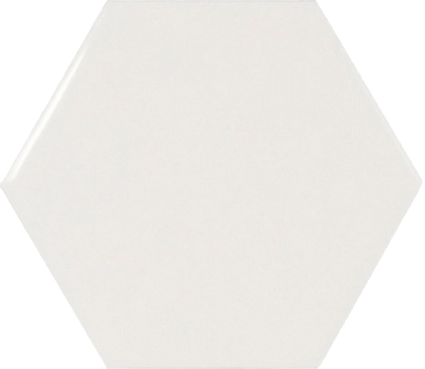 Wall Tiles Scale Hexagon White Polished 4" x 5"