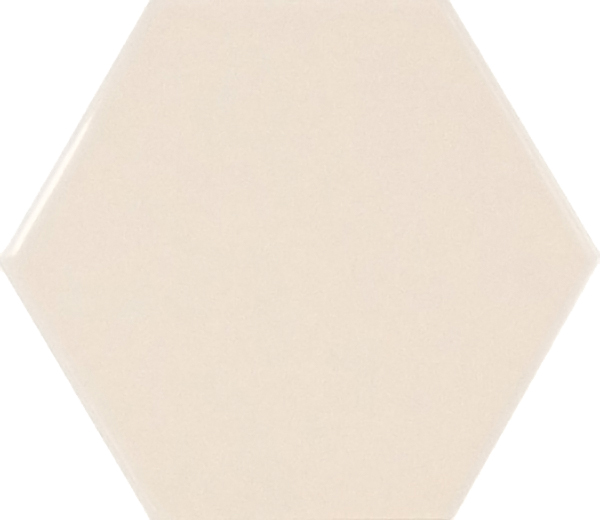 Wall Tiles Scale Hexagon Cream Polished 4" x 5"