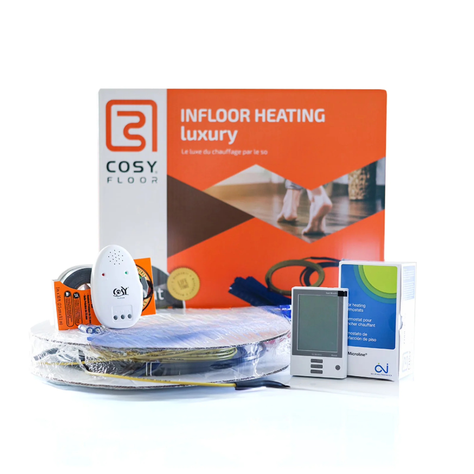 Floor Heating Kit Cable Infloor with Programmable Thermostat 110V (35 sqft)