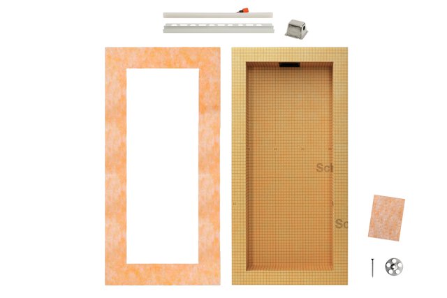 KERDI-BOARD-SNLT Shower Niche Kit with Frame and Warm White LED 12" x 28"