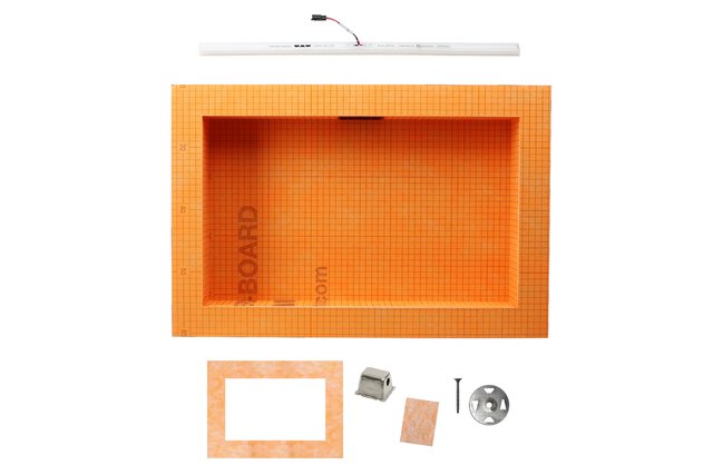 KERDI-BOARD-SNLT Shower Niche Kit with Frame and Warm White LED 20" x 12"