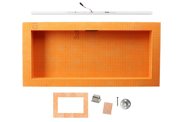 KERDI-BOARD-SNLT Shower Niche Kit with Frame and Warm White LED 28" x 12"