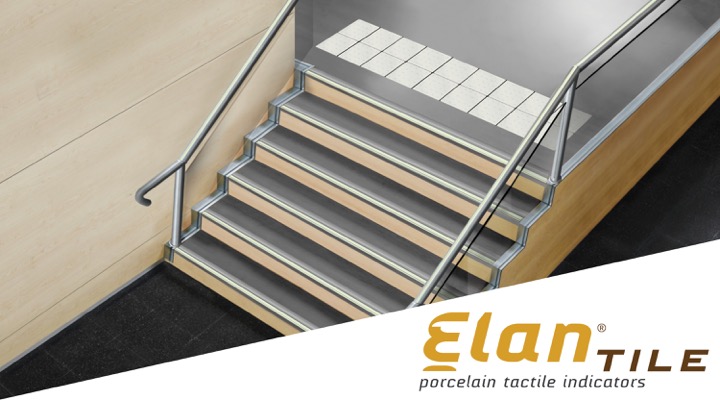 Tactile Tile Elan Tile with Bars Cultured Grey 12" x 12"