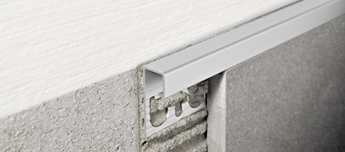 Tile Edge Trim Profile Projolly Square Polished Aluminium Titanium 12.5 mm