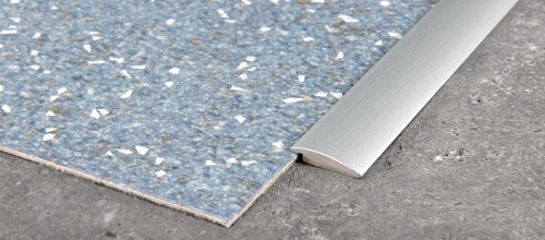 Profilé d'extrémité/raccord Prolinoleum auto-adhésif en aluminium argent adonisé 2.5 x 16 mm