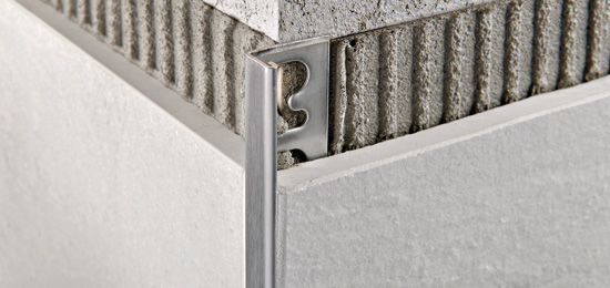 L-shaped Profile Proterminal with Protective Film Satined Stainless Steel 12.5 mm