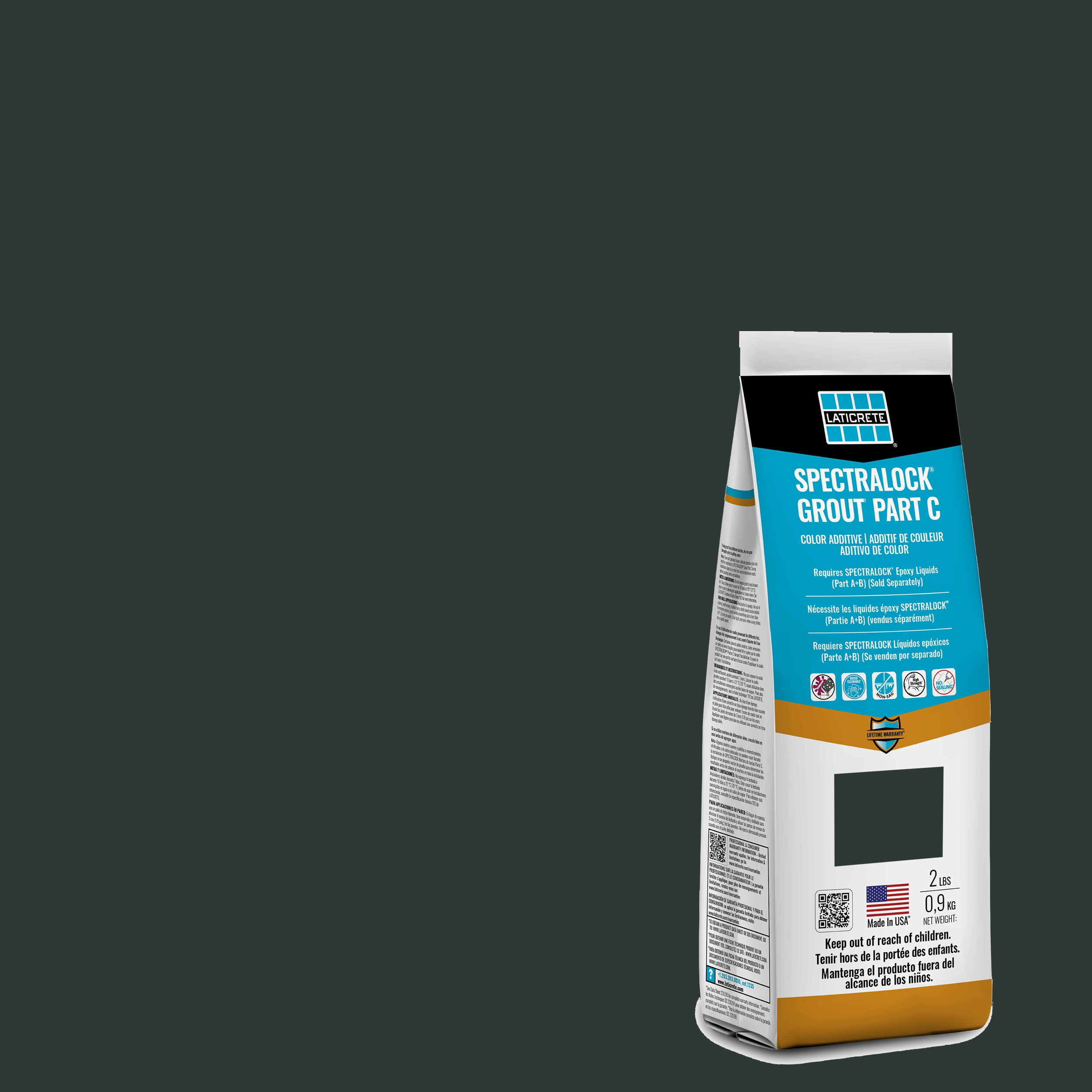 Spectralock Pro Premium Grout Part C Colored Powder #22 Midnight Black 2 lb