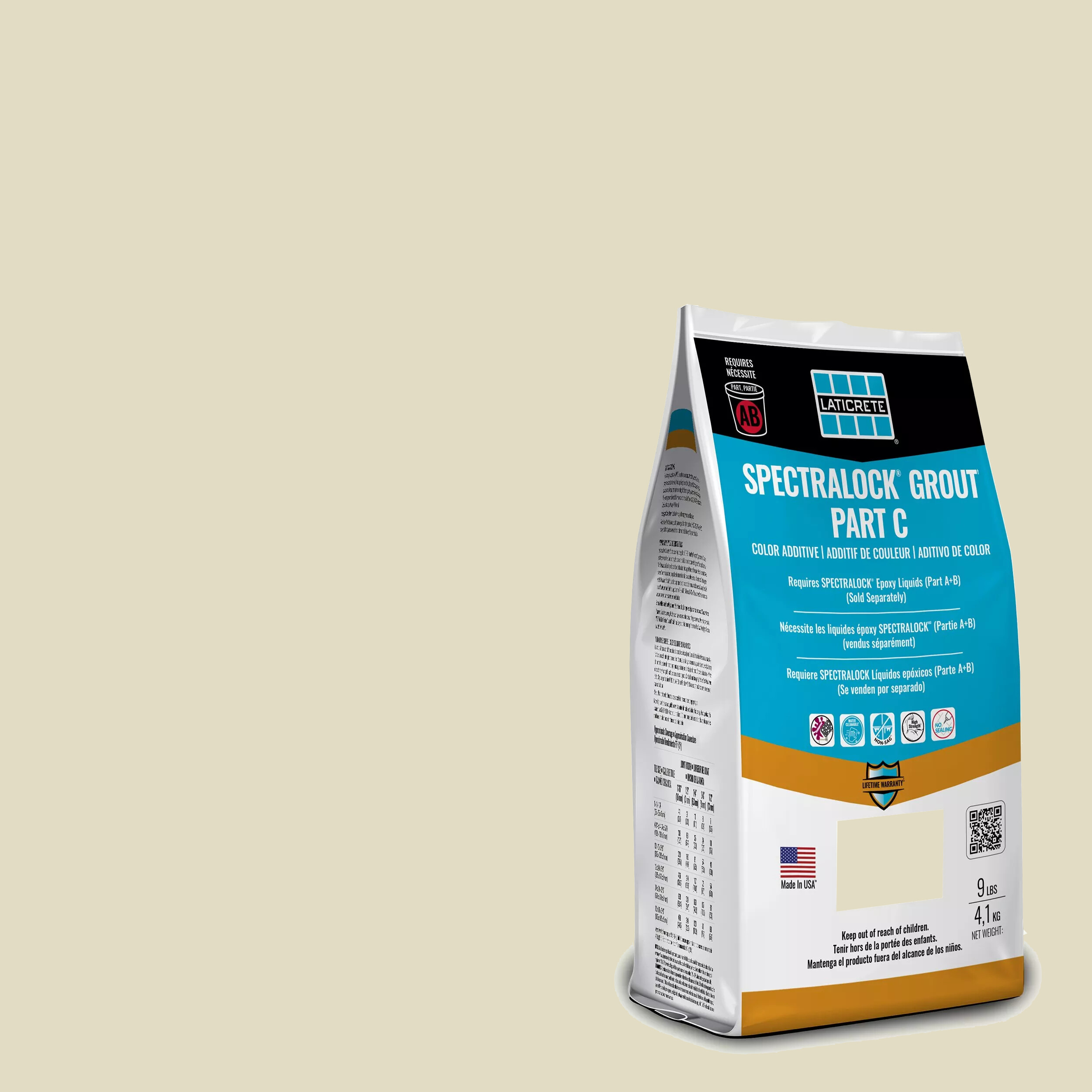 Spectralock Pro Premium Grout Part C Colored Powder #23 Antique White 9 lb