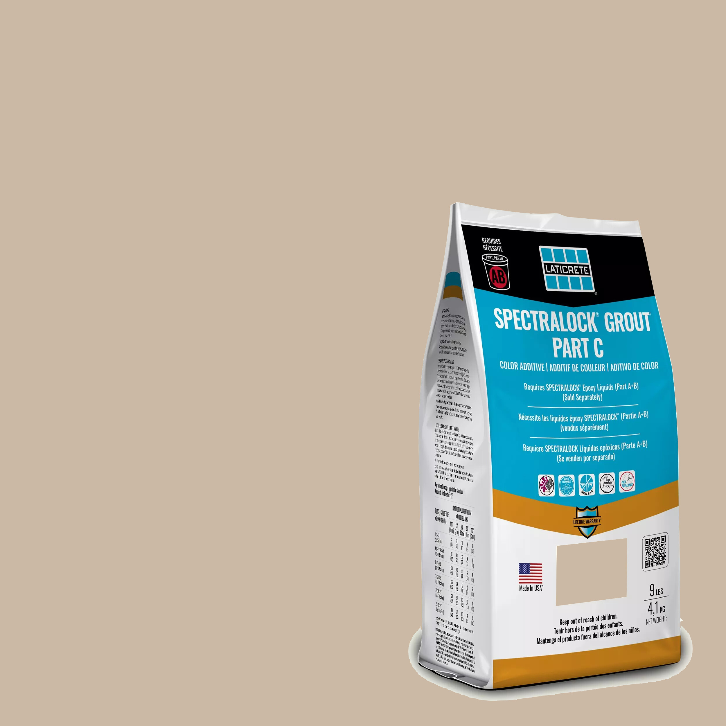 Spectralock Pro Premium Grout Part C Colored Powder #40 Latte 9 lb
