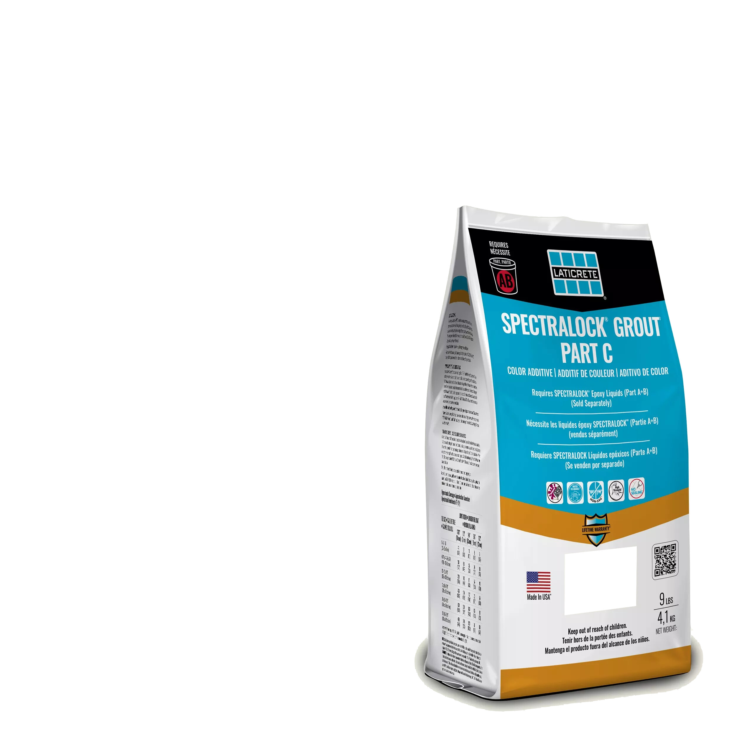 Spectralock Pro Premium Grout Part C Colored Powder #44 Bright White 9 lb