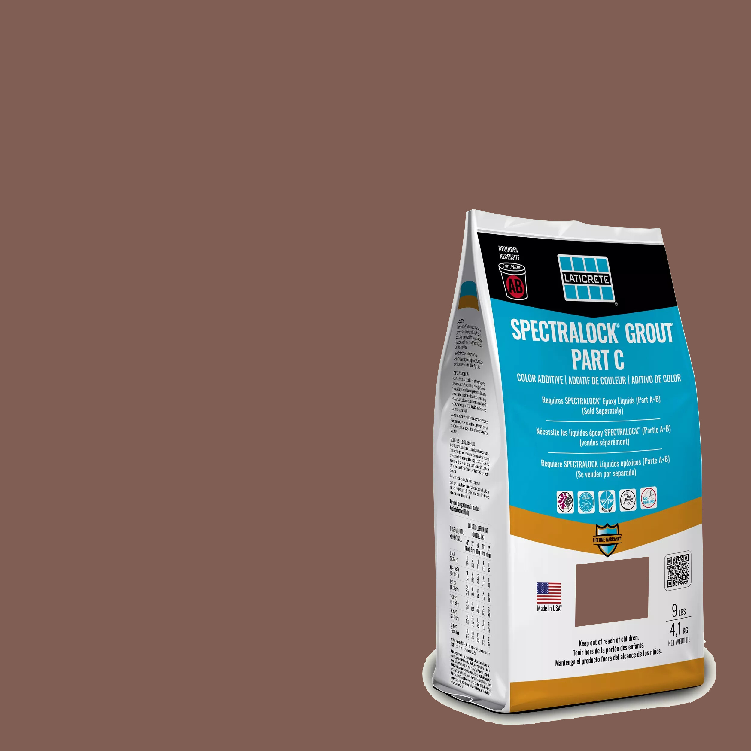 Spectralock Pro Premium Grout Part C Colored Powder #46 Quarry Red 9 lb