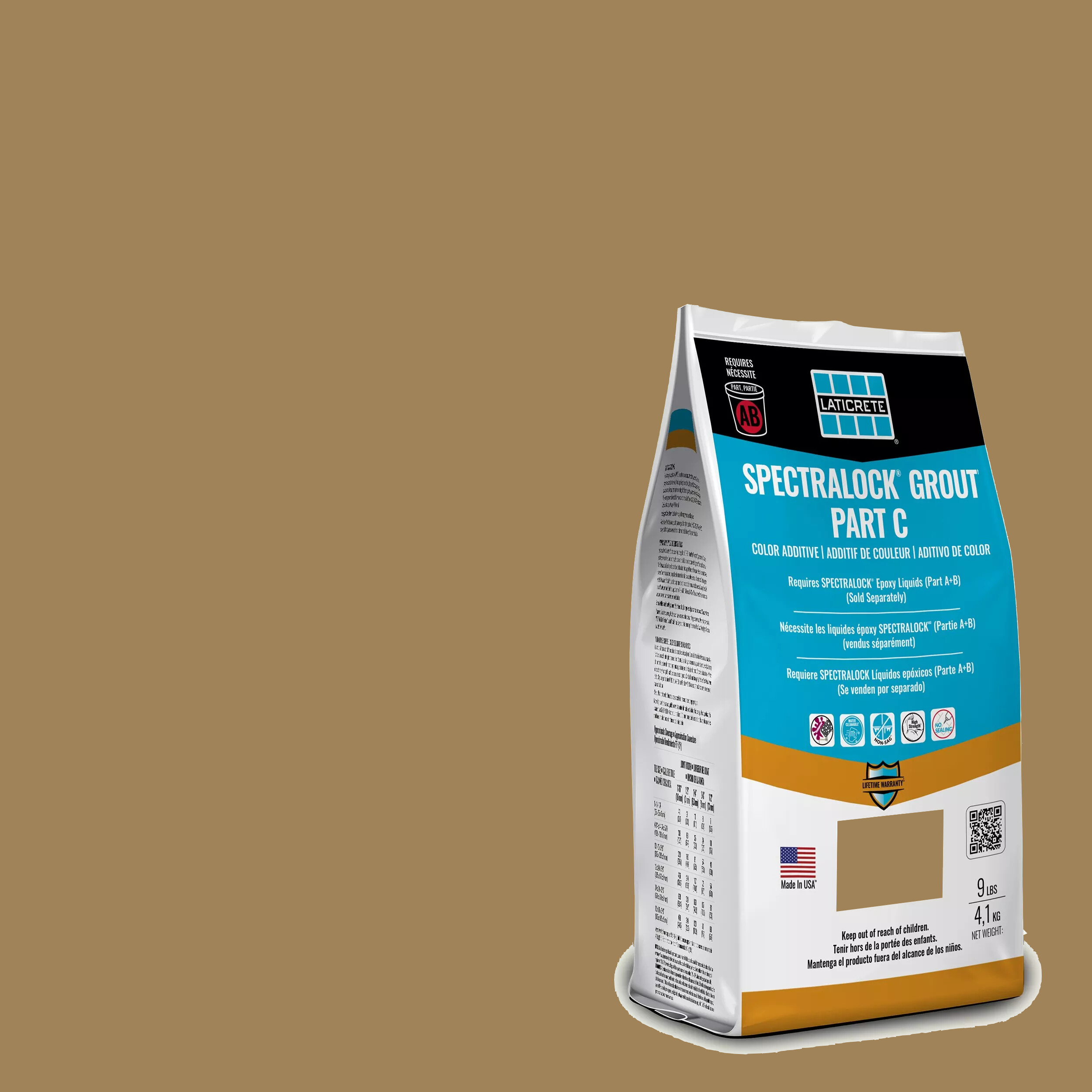 Spectralock Pro Premium Grout Part C Colored Powder #55 Tawny 9 lb