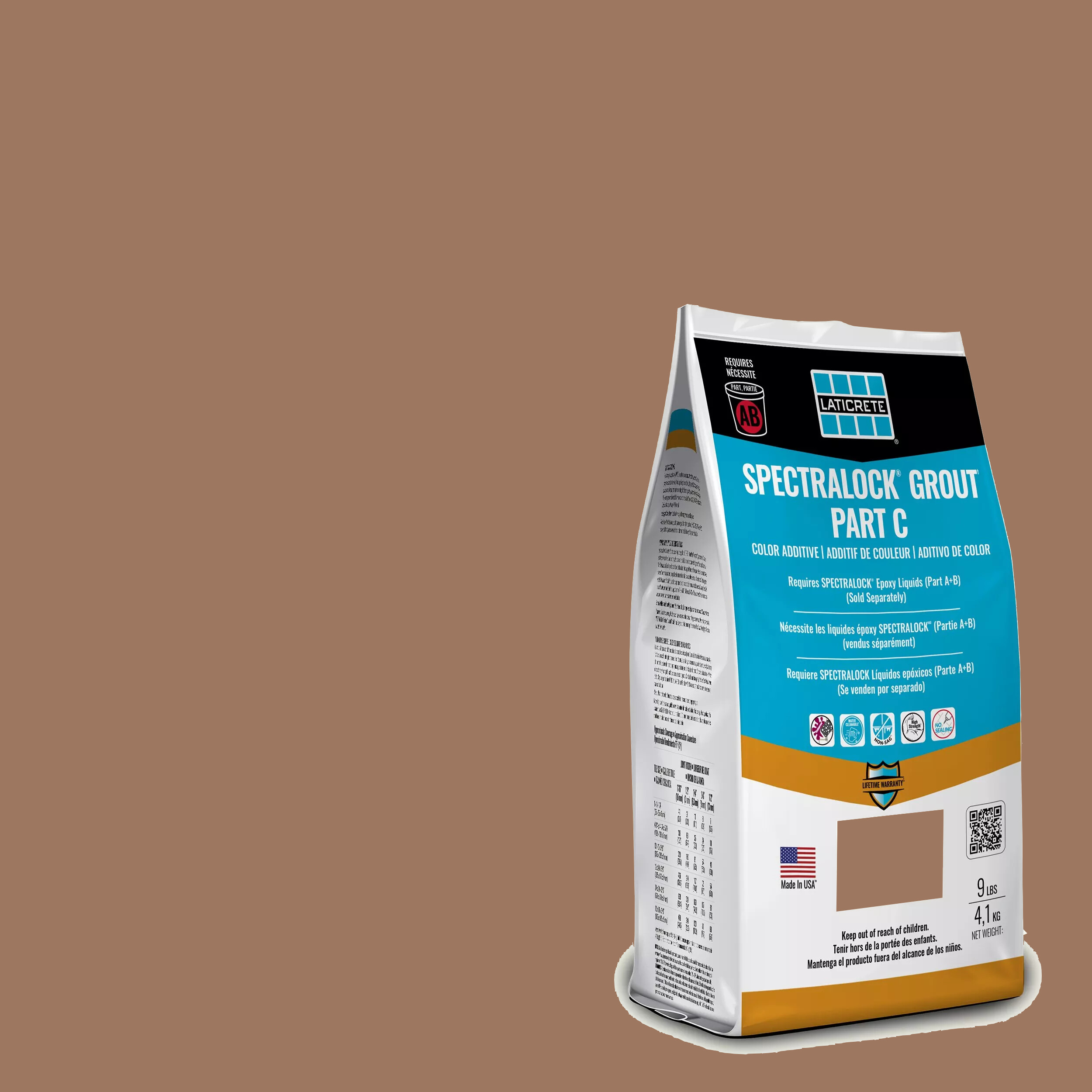Spectralock Pro Premium Grout Part C Colored Powder #58 Terra Cotta 9 lb