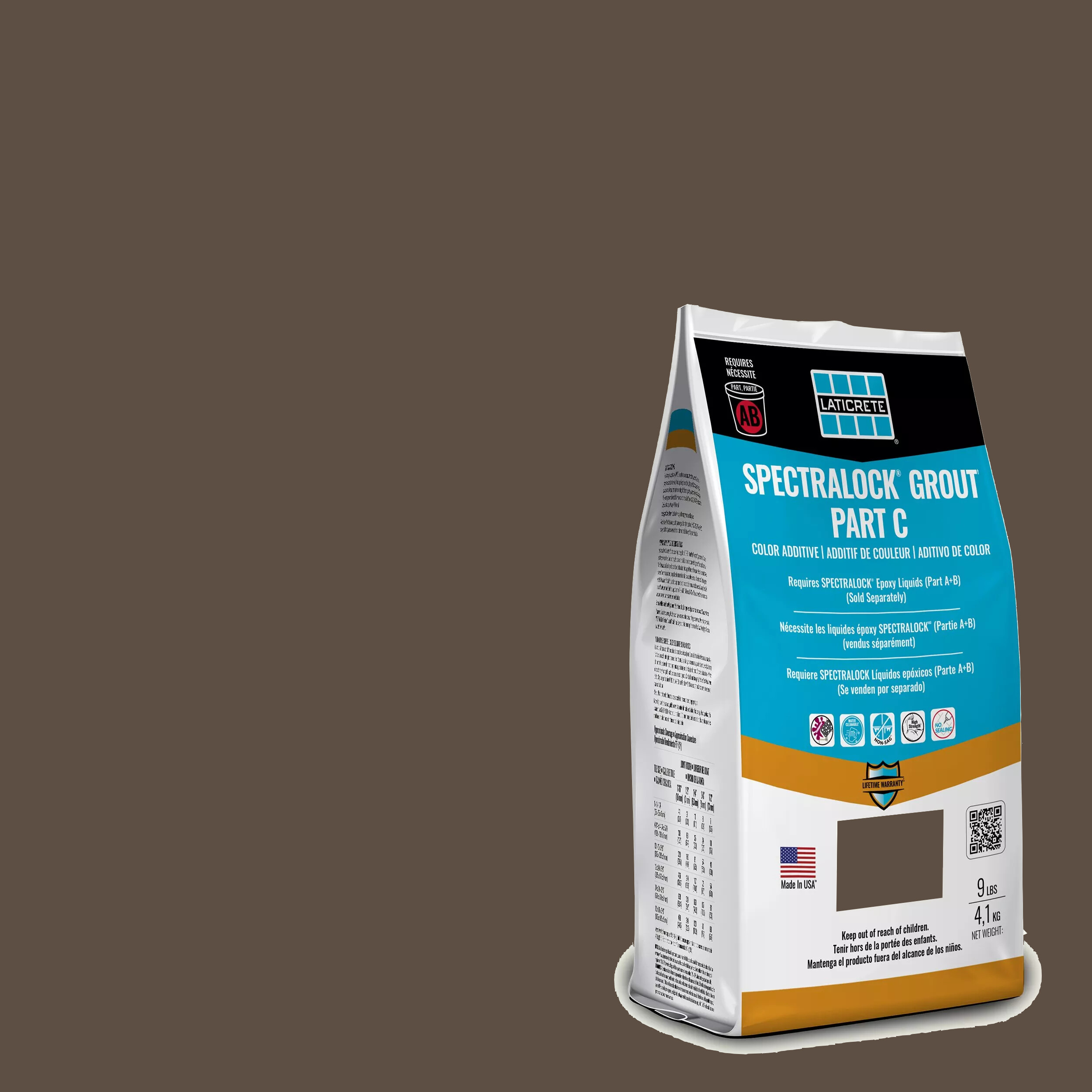 Spectralock Pro Premium Grout Part C Colored Powder #59 Espresso 9 lb