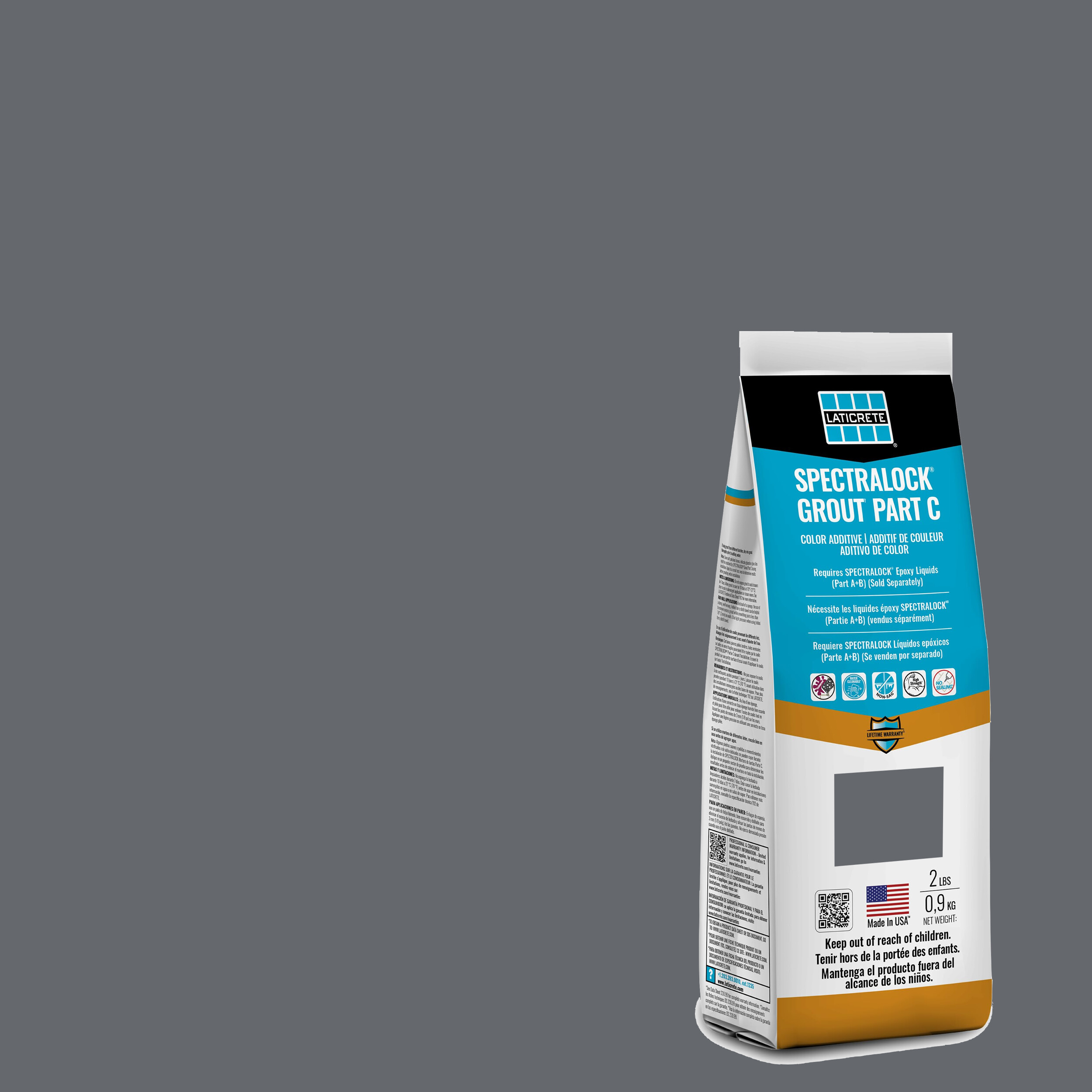 Spectralock Pro Premium Grout Part C Colored Powder #60 Dusty Grey 2 lb