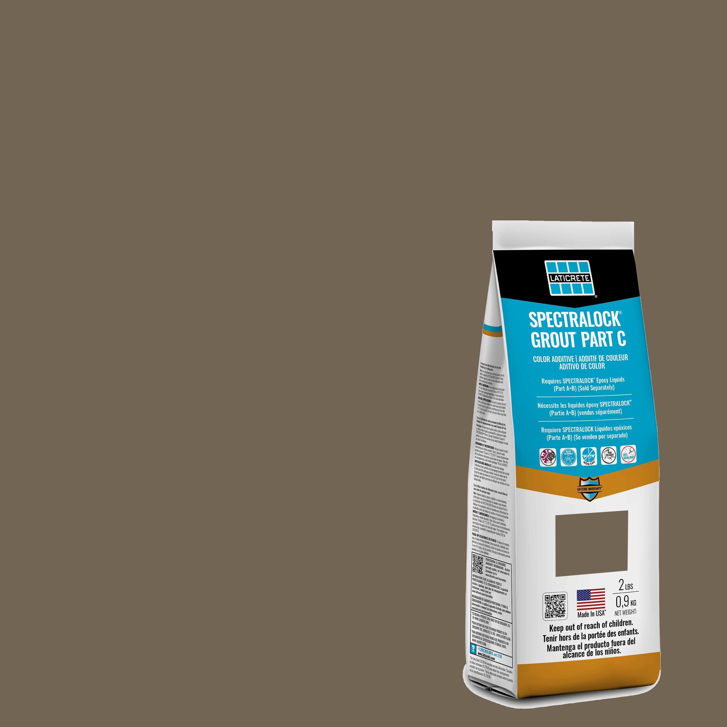 Spectralock Pro Premium Grout Part C Colored Powder #66 Chestnut Brown 2 lb