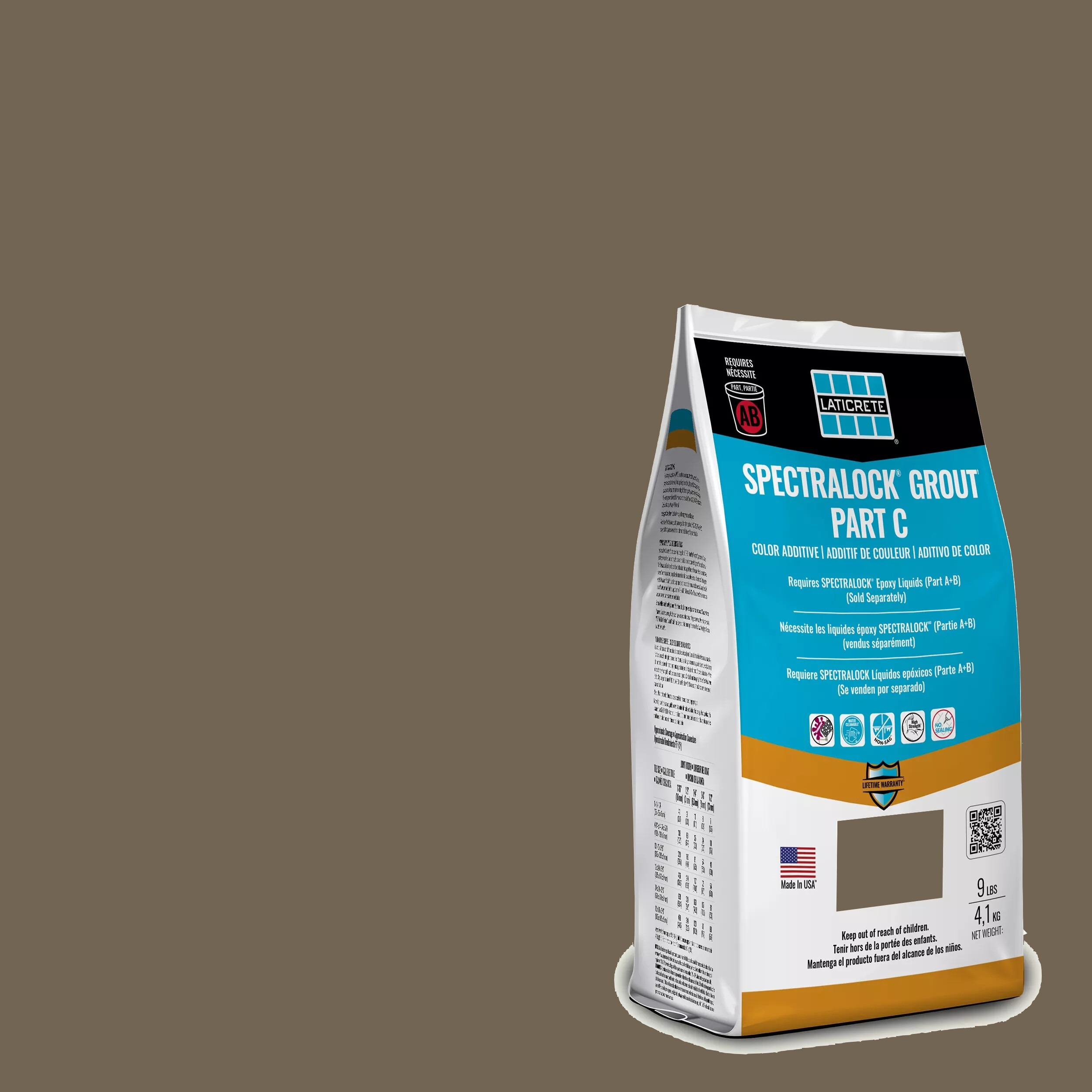 Spectralock Pro Premium Grout Part C Colored Powder #66 Chestnut Brown 9 lb