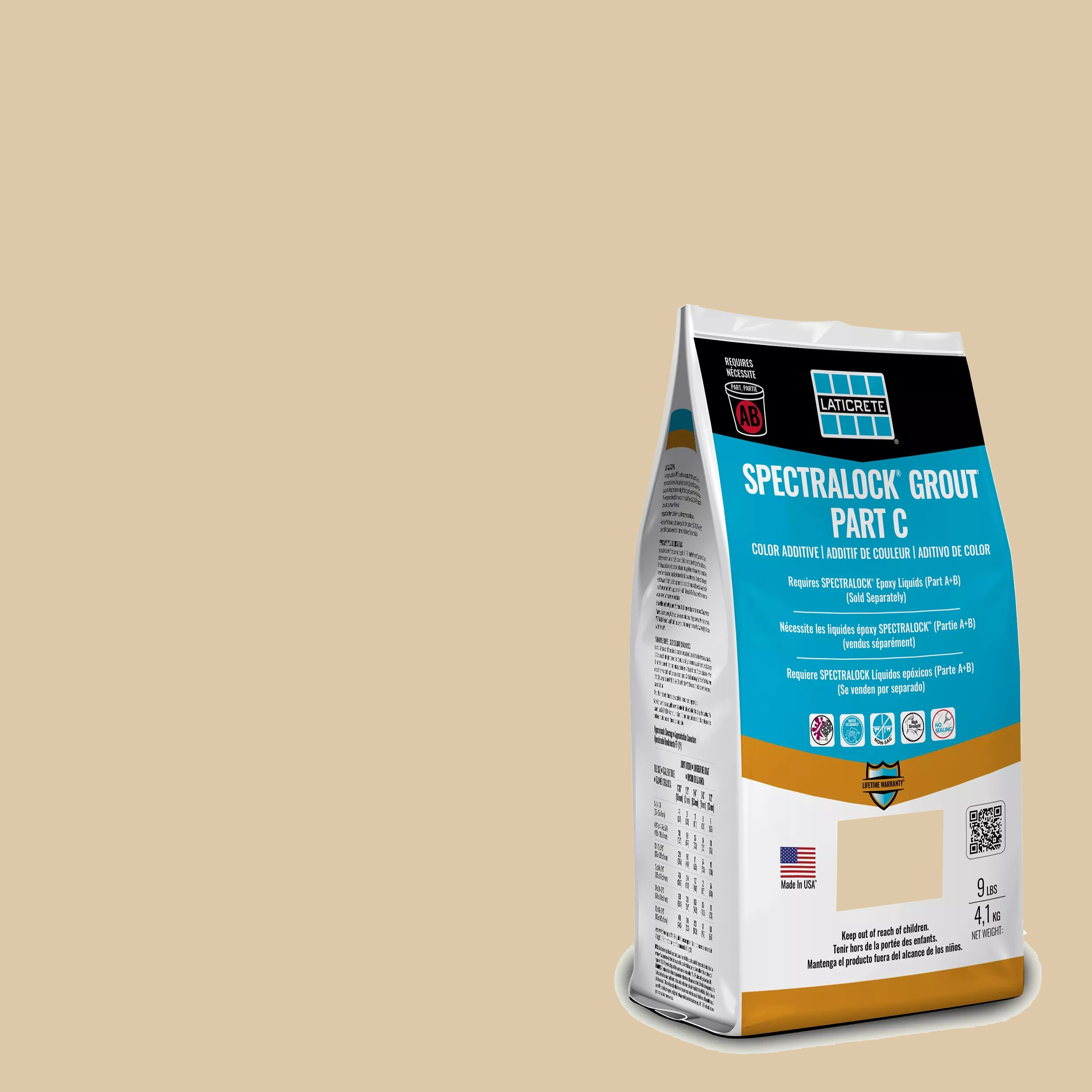 Spectralock Pro Premium Grout Part C Colored Powder #81 Butter Cream 9 lb