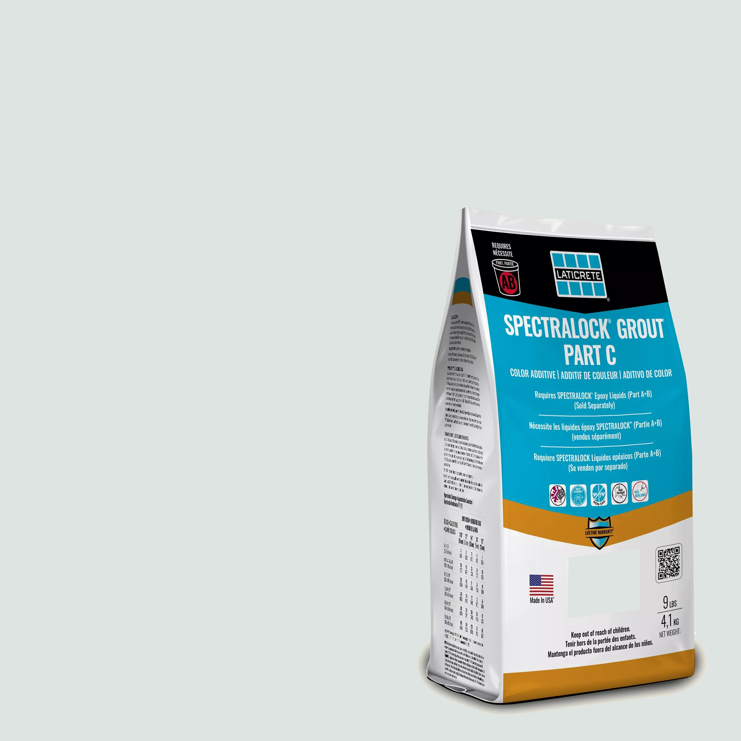 Spectralock Pro Premium Grout Part C Colored Powder #88 Silver Shadow 9 lb