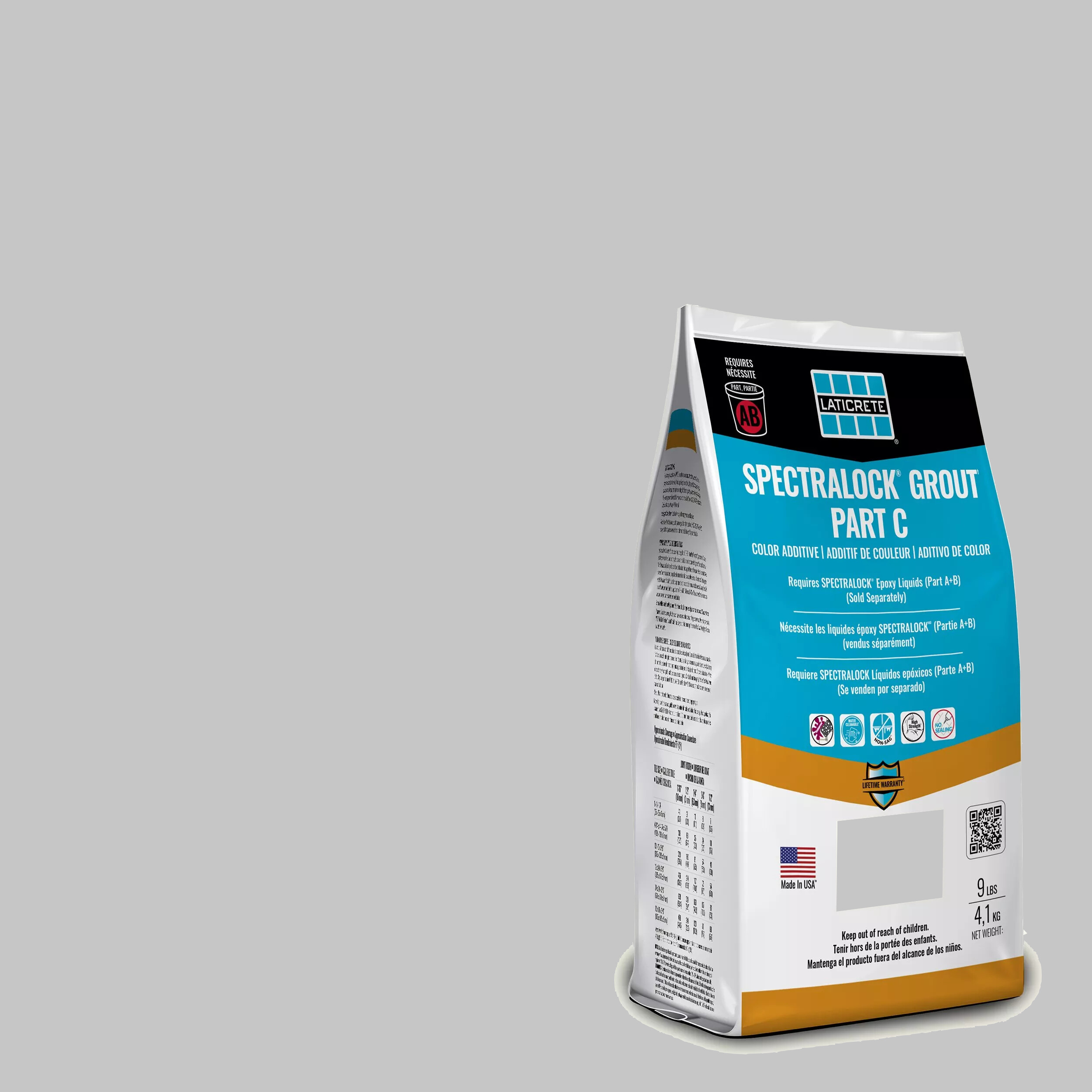 Spectralock Pro Premium Grout Part C Colored Powder #89 Smoke Grey 9 lb