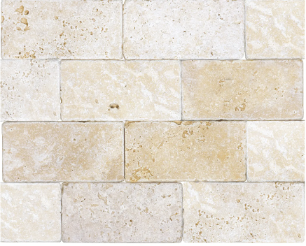 Floor Tiles Ivory Travertine Tumbled 3" x 6"