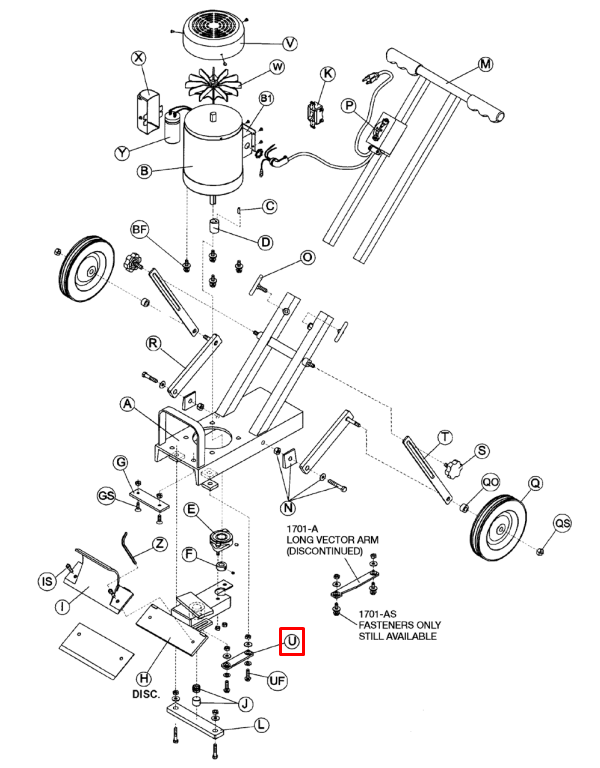 Vector Arm with Fasteners for no. 700