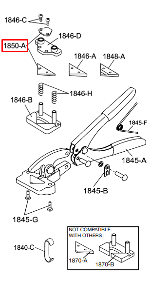 Replacement Punch with Pressure Pad 1/16" for no. 851