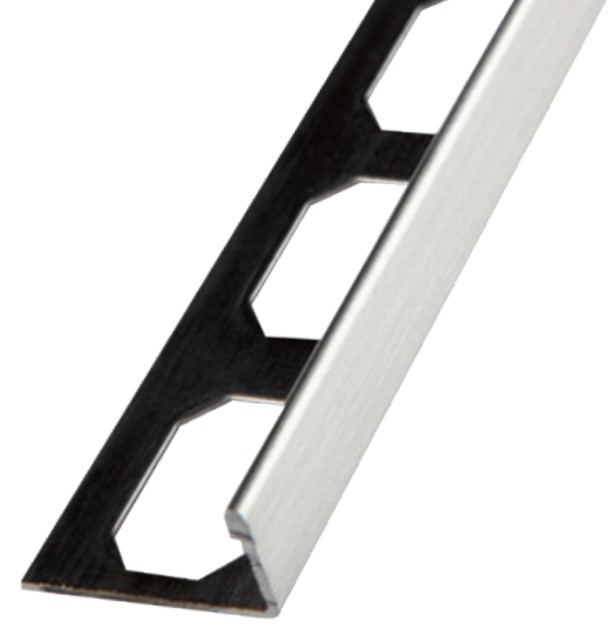 LS5 L-Shape Edge Profile Brushed Stainless Steel (V2) 3/16" (5 mm) x 8' 2-1/2"