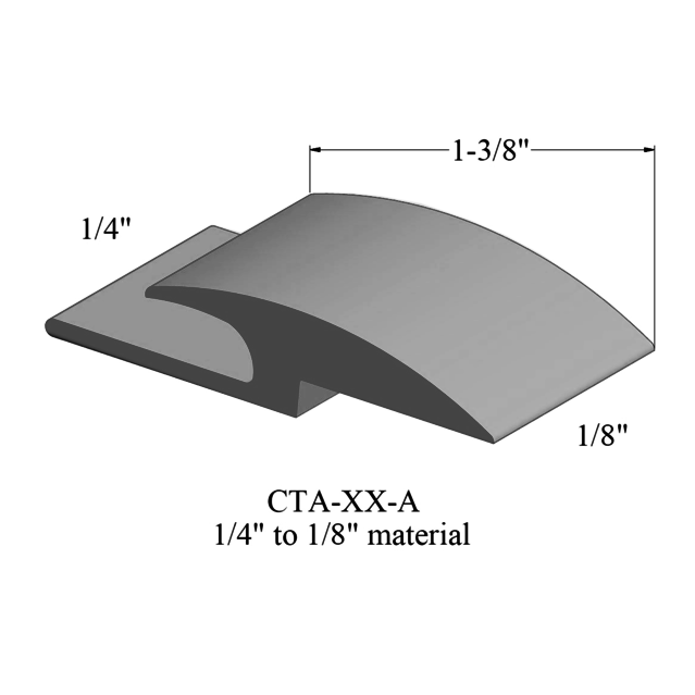 Vinyl Reducer Bedrock #TA6 1-3/8" (41 mm) x 12'