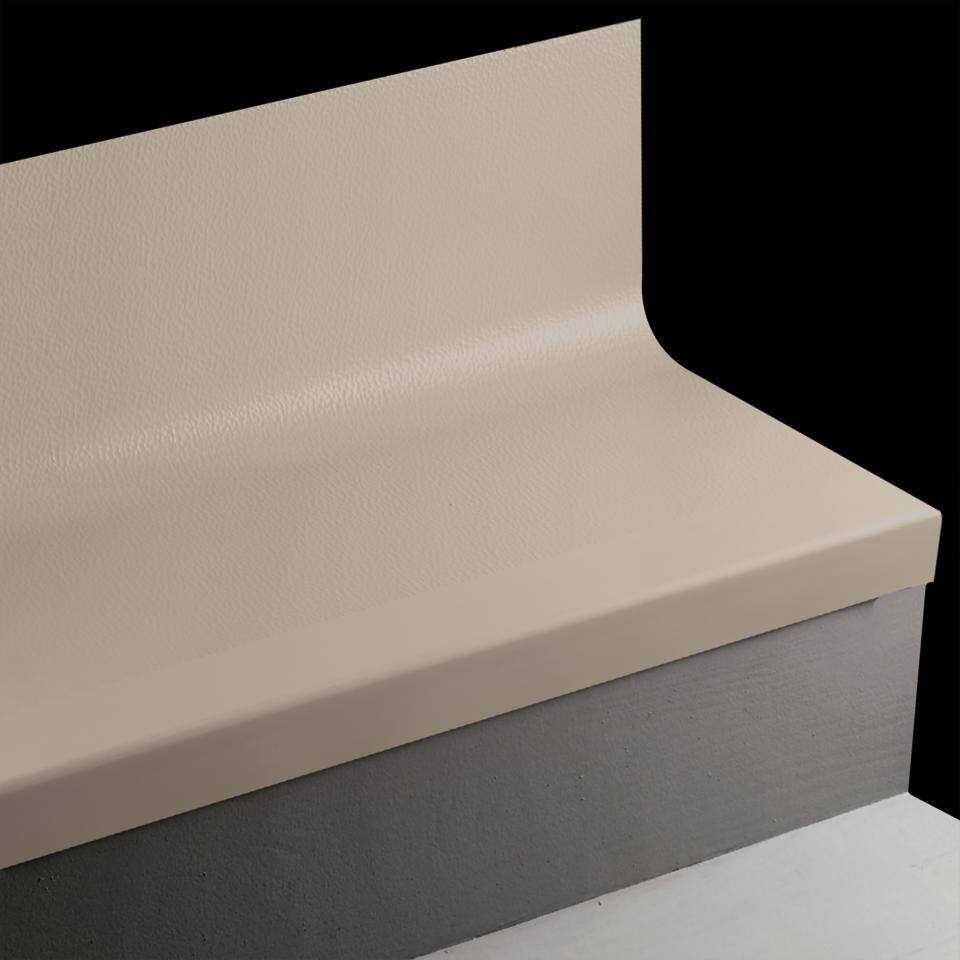Angle Fit Rubber Stair Tread with Integrated Riser Rice Paper #80 Fawn 36"