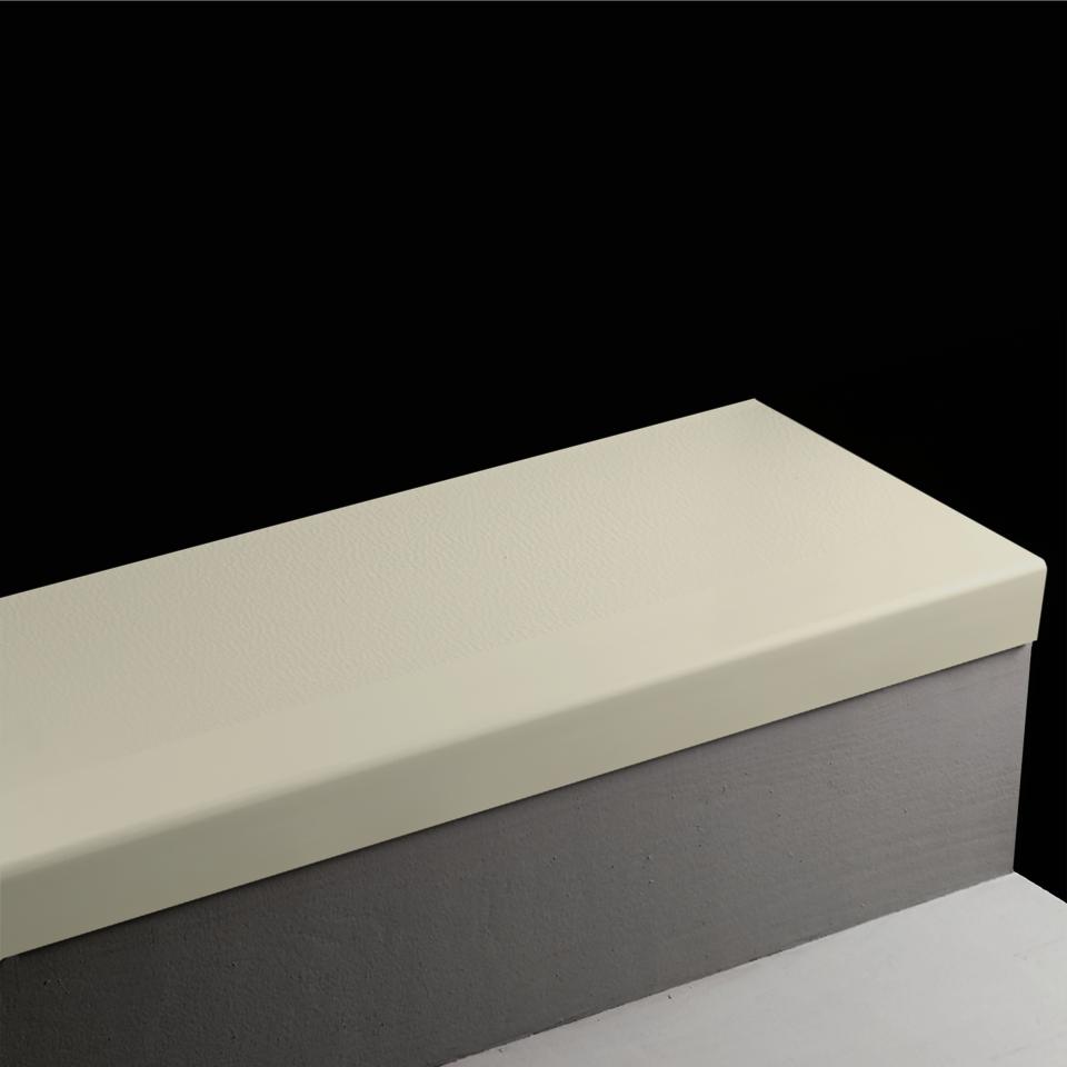 Angle Fit Rubber Stair Tread Hammered #TG5 Macadamia with Grit Tape 96"