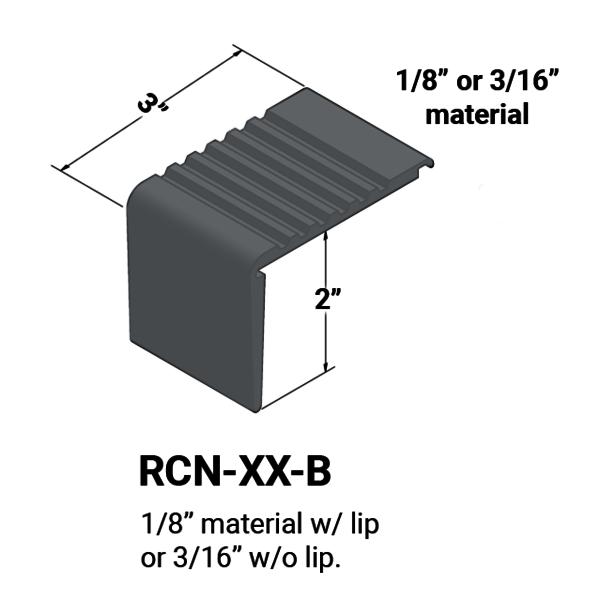Vinyl Stair Nose Bedrock #TA6 3" x 2-3/16" x 1/8" x 12'