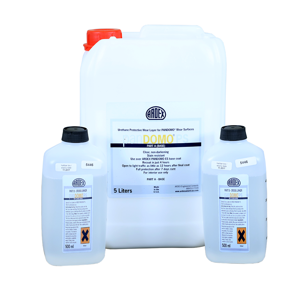 Pandomo PS Gloss Clear Urethane Protective Wear Layer - 5 L, 2 x 500 mL
