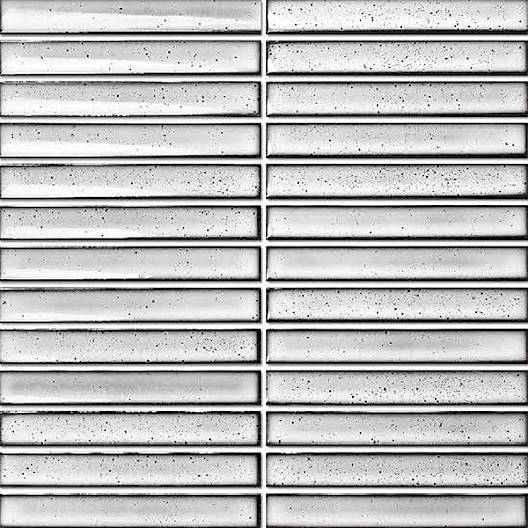 Mosaic Concave Border Pottery White Glossy 12" x 12"