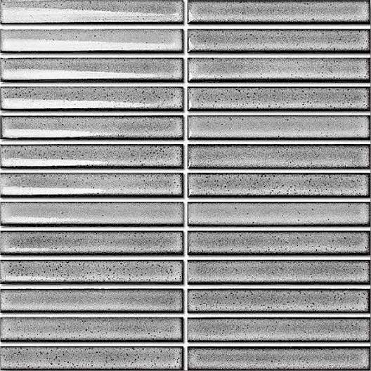 Mosaic Concave Border Weathered Grey Glossy 12" x 12"