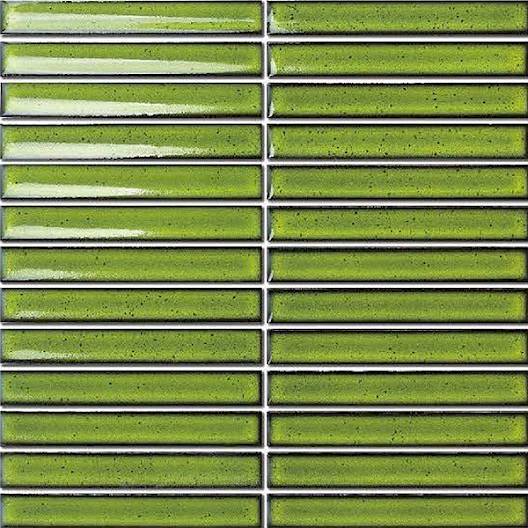 Mosaic Concave Border Matcha Glossy 12" x 12"