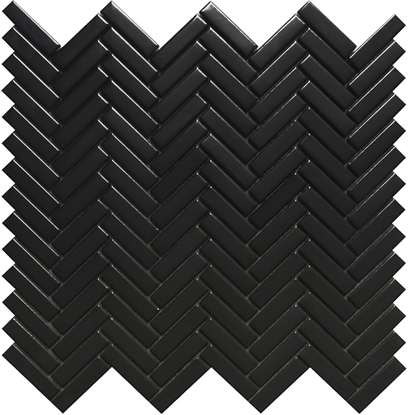 Centura - Mosaic Herringbone Black Glossy 12