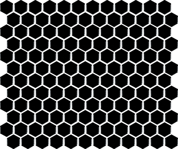 Mosaïque Basic Hexagon/Octagon Black Satiné 12" x 12"