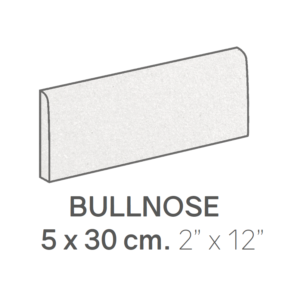 Bullnose Plain Techno Special White Matte 2" x 12"