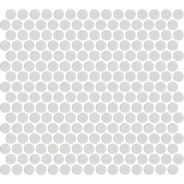 Mosaic Penny Round Light Grey Glossy 12" x 12"